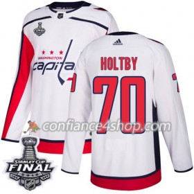 Adidas Maillot de Hockey Washington Capitals Braden Holtby 70 Blanc 2018 Stanley Cup Final Patch Authentic - Homme